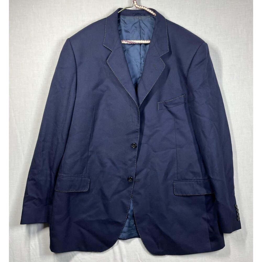 Messori Black Label Blazer Mens 46 Cashmere Two Button Suit Jacket Made Italy